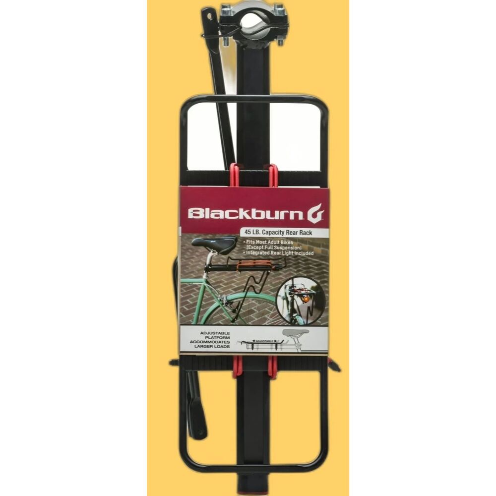 Blackburn Bike Cargo Rear Lighted Rack 45 lb. Weight Capacity 18 Inches NEW